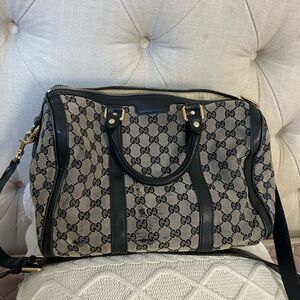 Gucci Boston blue Monogram Canvas Bag